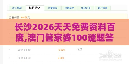长沙2026天天免费资料百度,澳门管家婆100谜题答案哪里找,前沿剖析、解释与落实-拒绝虚假渲染陷阱