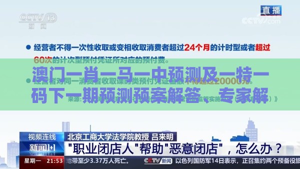 澳门一肖一马一中预测及一特一码下一期预测预案解答、专家解析解释与落实,拒绝误导的圈套